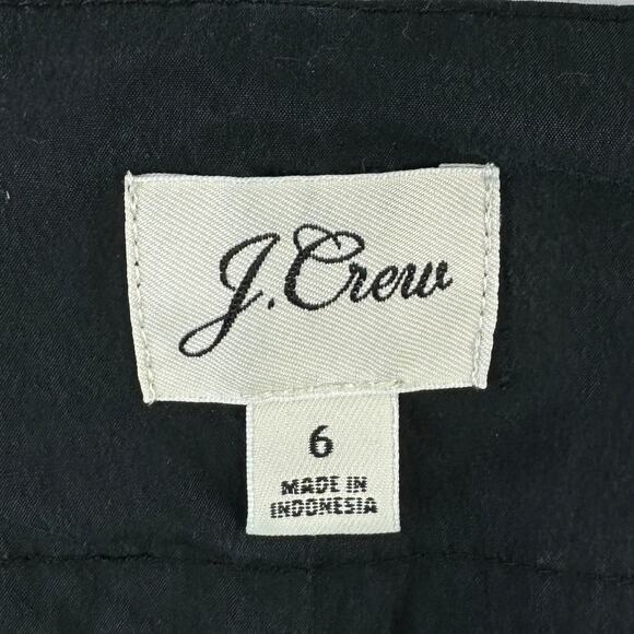 J.Crew Black Cotton Poplin Tapered Paper-bag High Waist Crop Ankle Pants Size 4 - Picture 8 of 15